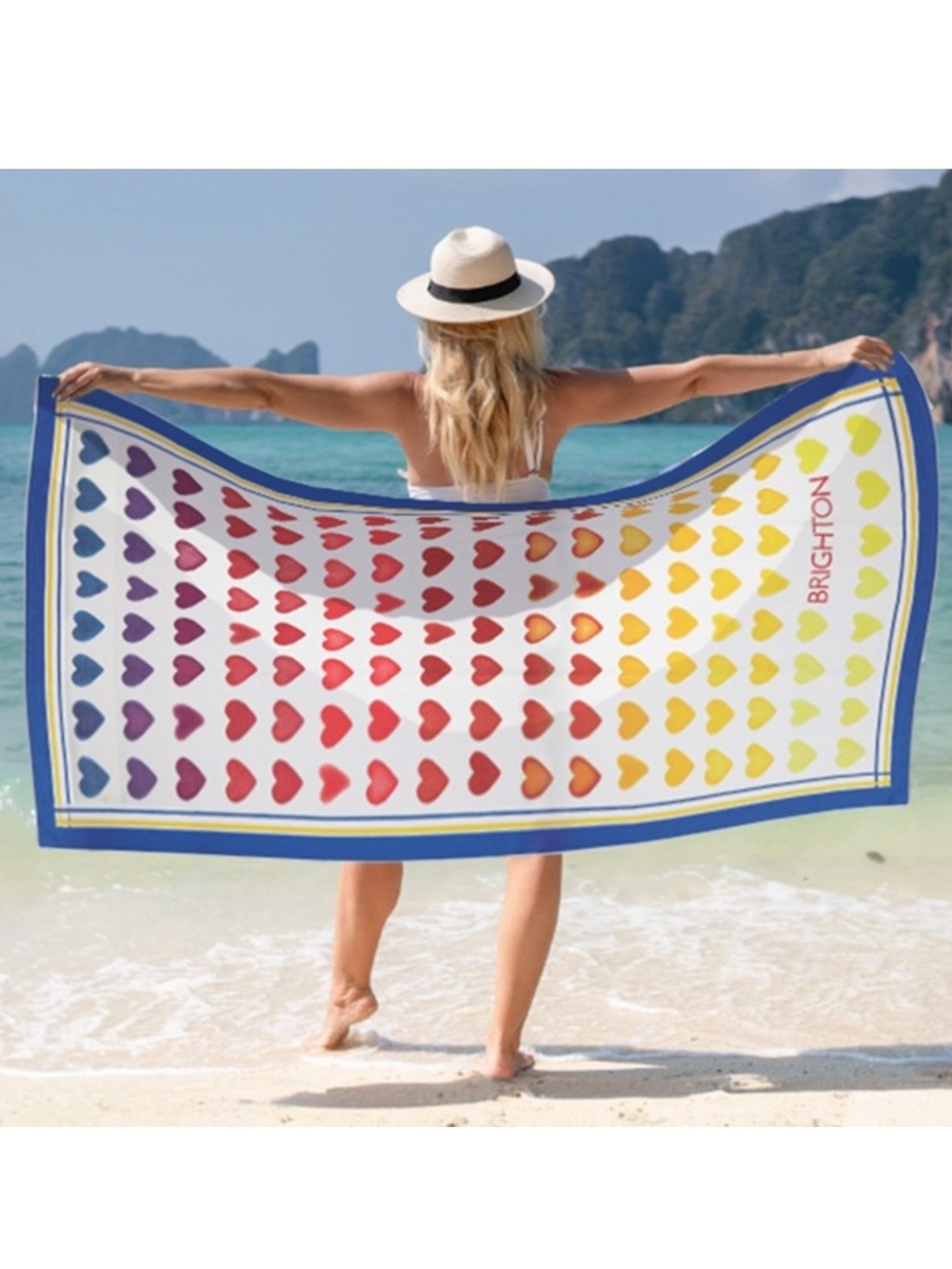 Brighton Fun in the Sun Ombré Hearts  Beach Towel NWT